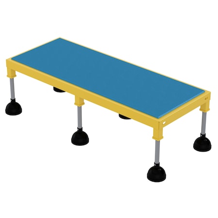 Vestil Portable Adj. Stand, 19x48, High Ergo Deck, 11.5 Overall Height, Steel, Yellow PAHT-H-1948